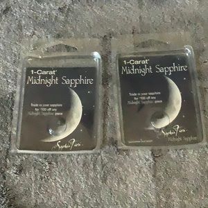 NWT Set of 2 loose 1-carat natural midnight sapphires